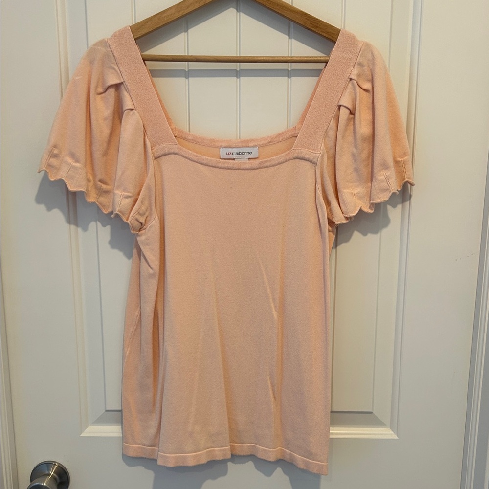Liz Claiborne Pink Sweater Short Sleeve Top